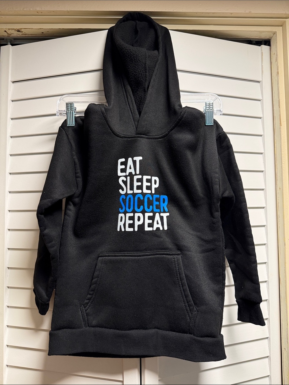 Black 'Eat Sleep Soccer Repeat' Hoodie